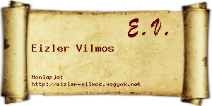 Eizler Vilmos névjegykártya